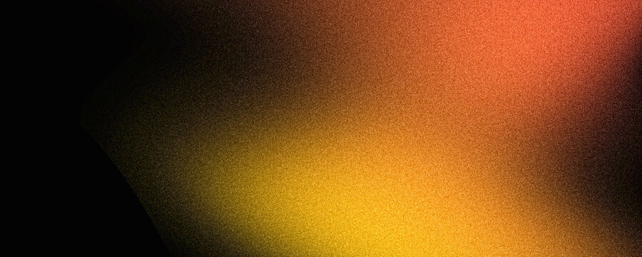 Abstract grainy background, orange yellow red black noise texture glowing color gradient, web banner backdrop, header, wallpaper, poster design