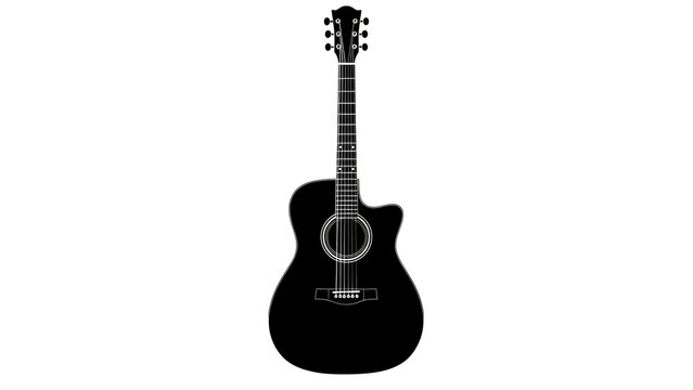 Black electric guitar with sunburst finish and glossy body.
