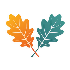Fototapeta premium Flat Design Oak Leaves Icon