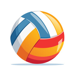 Obraz premium Colorful volleyball flat vector illustration