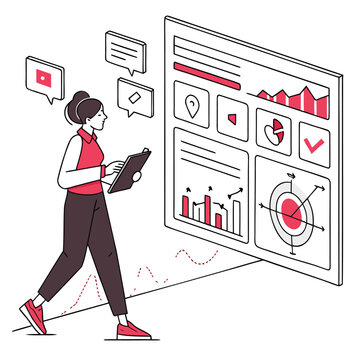 Customer Behavior Analytics Dashboard with User Journey Visualization Vector
