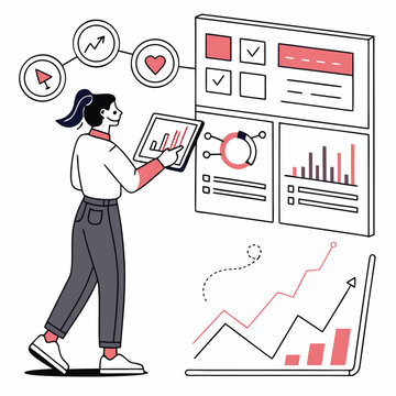Customer Behavior Analytics Dashboard with User Journey Visualization Vector