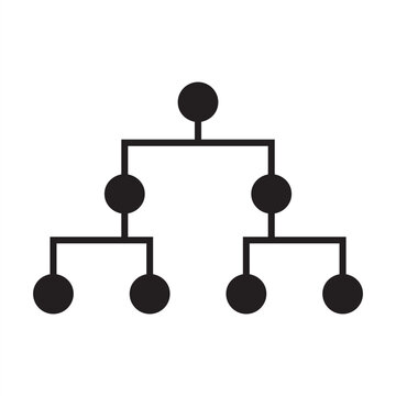 Network hierarchy organizational structure or mind map vector icon