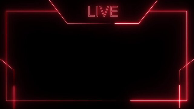 Modern Live Stream Overlay on Black Background.