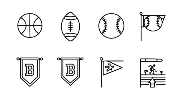 Collection of Baseball Icons and Symbols for Sports Design.