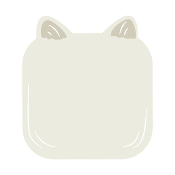 White bread slice cat head shape breakfast bakery