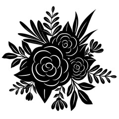 Fototapeta premium black and white floral ornament