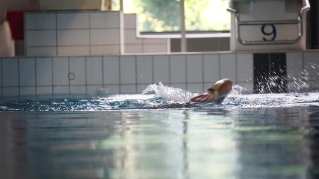 Front Crawl Start at Pool Edge