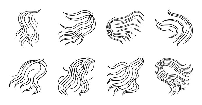 Black and white squid swimming illustration - Minimalist black and white vector illustration of squids swimming in various playful poses.