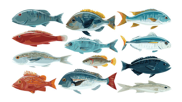 Diverse Colorful Fish Species Swimming in Aquarium.
