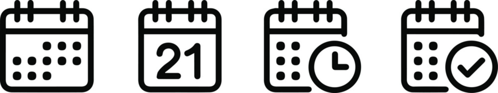 Calendar with clock indicating time