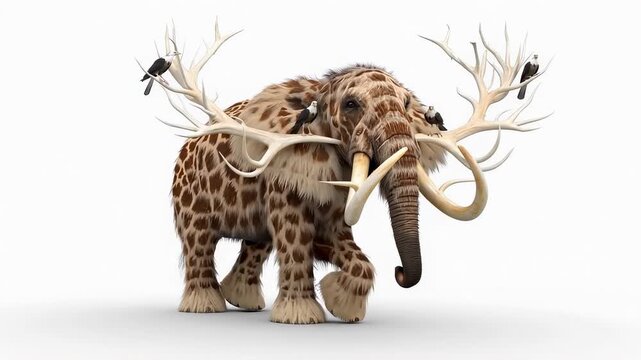 Elephant with branched ivory tusks