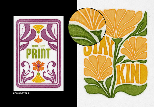 Vertical Paper Print Photo Effect For Poster And Print Design