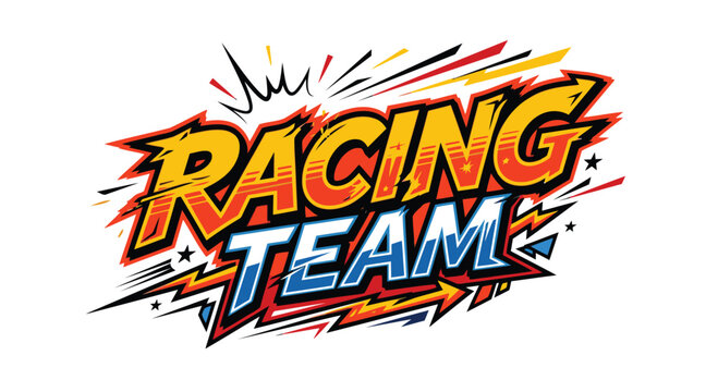 typography vector tulisan racing team untuk kaos