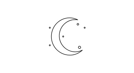 crescent moon, moon illustration, black and white moon, celestial moon, minimalist moon art, night sky symbol, lunar design, simple moon drawing, hand drawn outline engraving vector illustration desig © Tanan