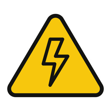 Warning Electricity Hazard Sign Symbol.