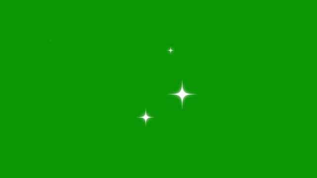 Sparkling green and black horizontal bars with twinkling stars motion background