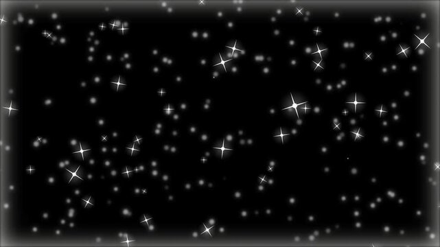Stars shine brightly within a dark vignette frame that focuses the eye on the central cosmic light.