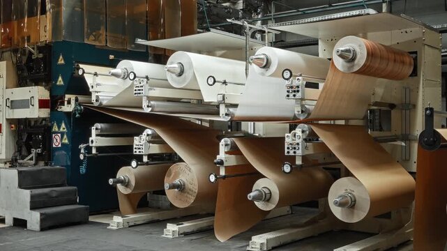 Wide Multiroll Lamination Setup. Heavyduty Laminator With Precise Tension And Multiple Guided Webs