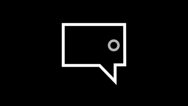 Speech bubbles line icon animation outline, conversation, bubble, talk, illustration, symbol, speech, 4k video.