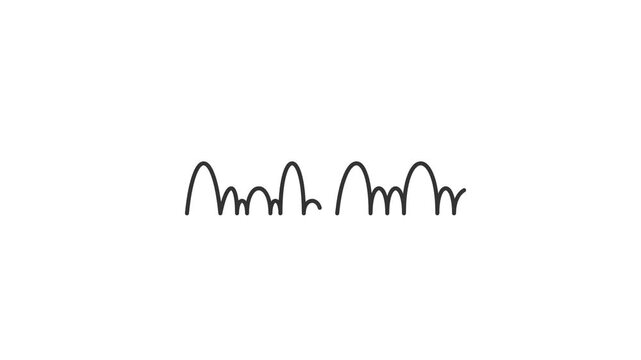 Minimalist hand-drawn wavy lines animation on white background