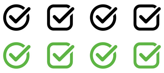 checkbox icon set with checkmark symbols © Vectorixpro