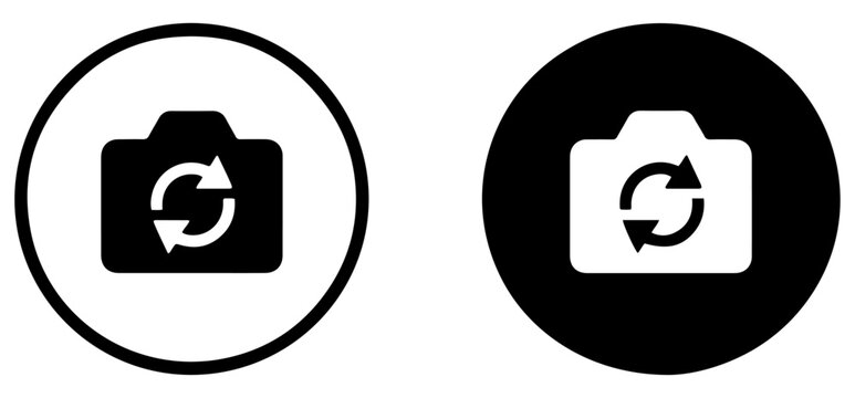 flip camera icon with rotate arrows