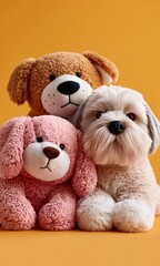 Fototapeta premium Cute dog toys offer comfort and joy to kids