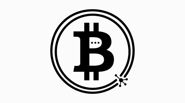 Digital currency icon with network node for decentralized finance and modern electronic payment technology illustration