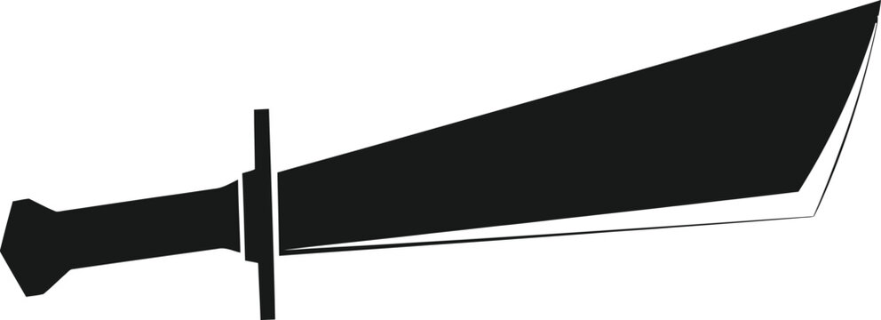 Silhouette vector of a sharp machete blade for jungle design
