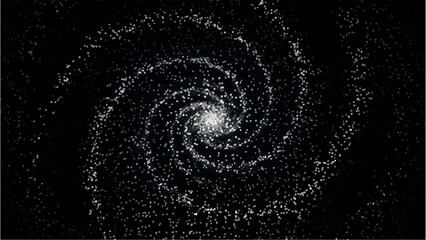 Spiral galaxy with luminous core and swirling star arms on deep black background © Abdul Waheed Studio