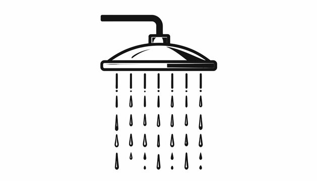 Shower head with water drops falling.