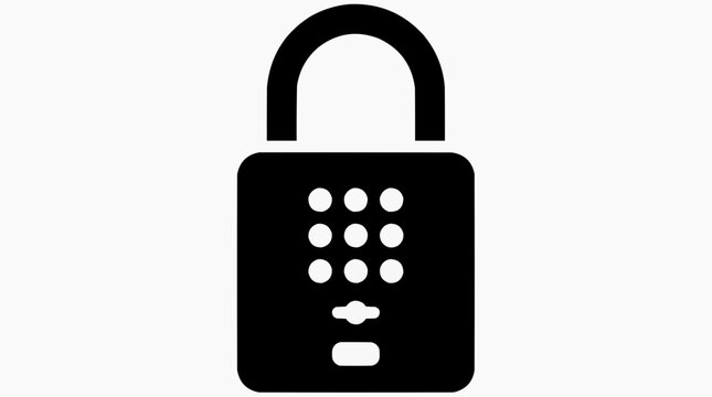 Digital lock keypad icon for security access isolated on white background