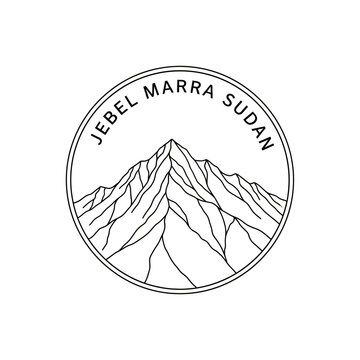 Jebel Marra Sudan Mountain Range Circular Logo Vector Icon