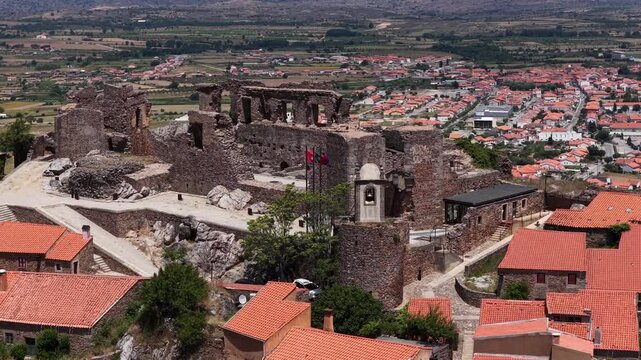 Historic Castelo Rodrigo Fortress Above Portuguese Countryside