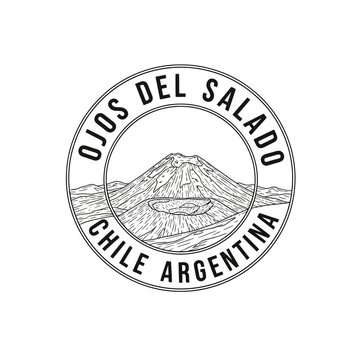 Ojos del Salado Volcano Emblem - Chile Argentina Landscape Emblem
