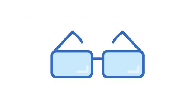Looping Eyeglasses Vision And Education Concept Animation ProRes Alpha Channel 4K 60fps Optical Learning Accessory Motion Graphic