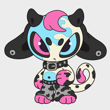 Spotted cartoon animal. Funny character. Cartoon character design.