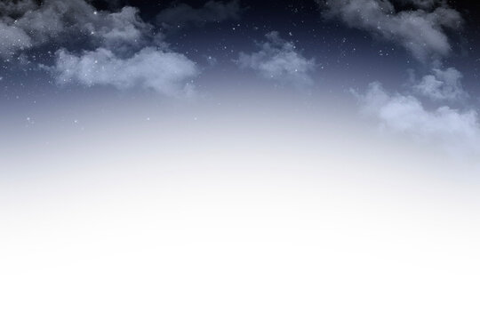 Night Cloud Frame PNG with Starry Sky Atmospheric Border Overlay
