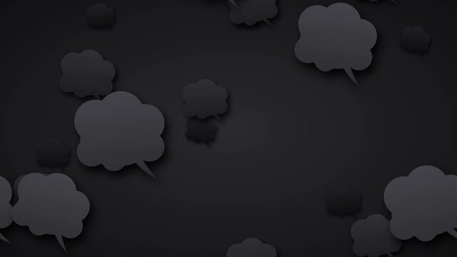 Dark paper cutout thought bubbles mind creative idea
