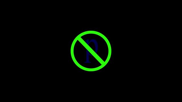 No parking sign icon animation danger, symbol, signs, red, forbidden, 4k video.