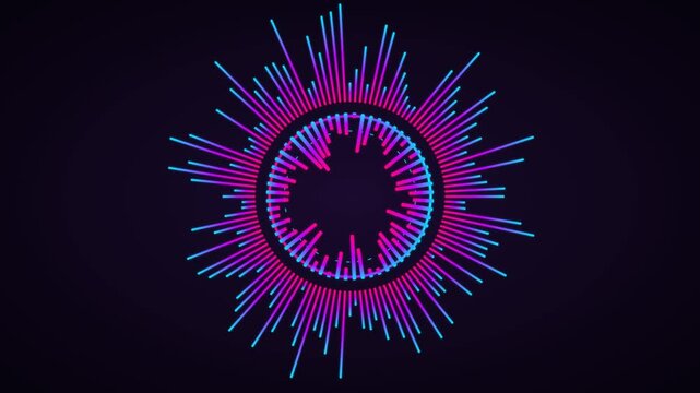 Radial audio visualizer music sound wave frequency tech