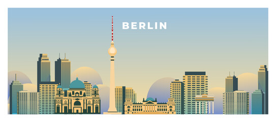 Berlin cityscape tourism and travel banner © Arif Wijanarko