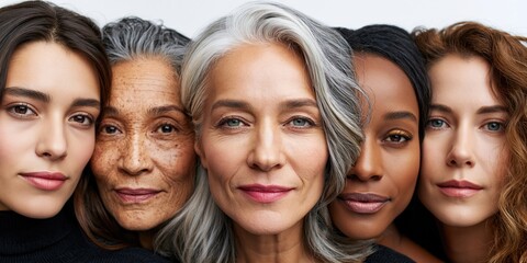 Obraz premium Celebrating beauty diversity across generations and ethnicities