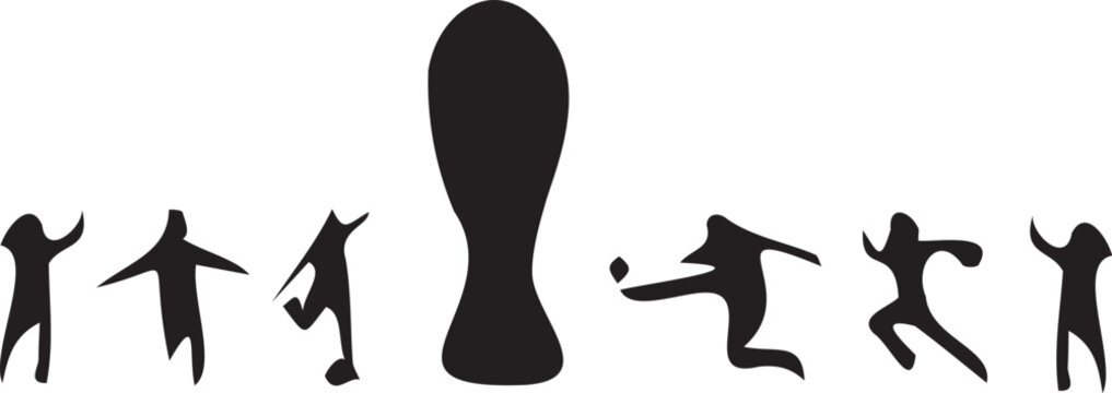 Set of active people and sports character silhouettes vector illustration