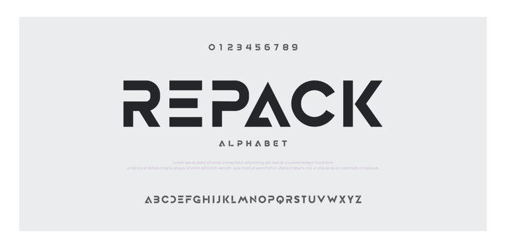 REPACK Abstract digital modern alphabet fonts. Typography technology electronic dance music future creative font. vector illustraion 