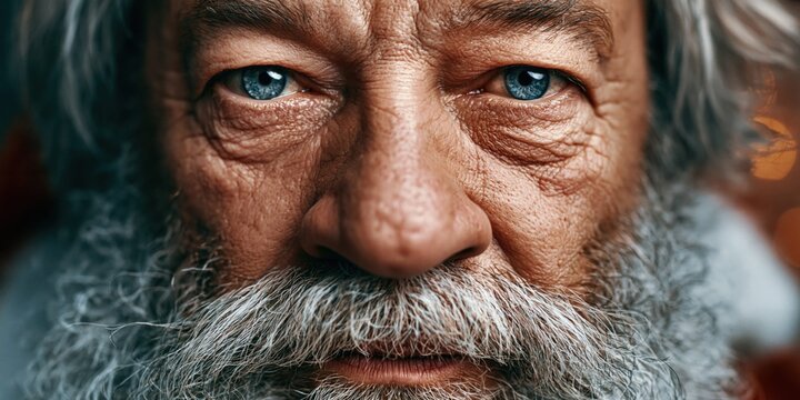 Wise old mans gaze reflects a lifetime of stories