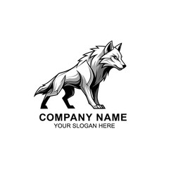 Fototapeta premium Stylized Grey Wolf Logo Design