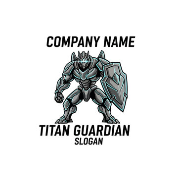 Robotic Warrior Titan Holding Shield