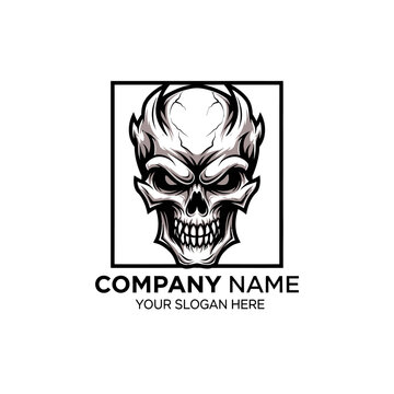 Fierce Skull Logo For A Company Name And Slogan